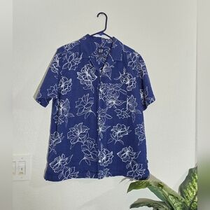 🔥GAP Men's Blue Floral Shirt